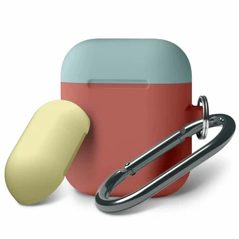 

Wireless Bluetooth Earphone Case For Airpods Silicone Case Soft Rubber Dual Color Protective Cover For Airpods Soft Case Cover