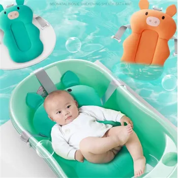 

Newborn Bath Tub Pad Baby Foldable Bathtub Seat Cartoon Play Mat Infant Security Support Cushion Mat Soft Pillow Kids Bath Mat