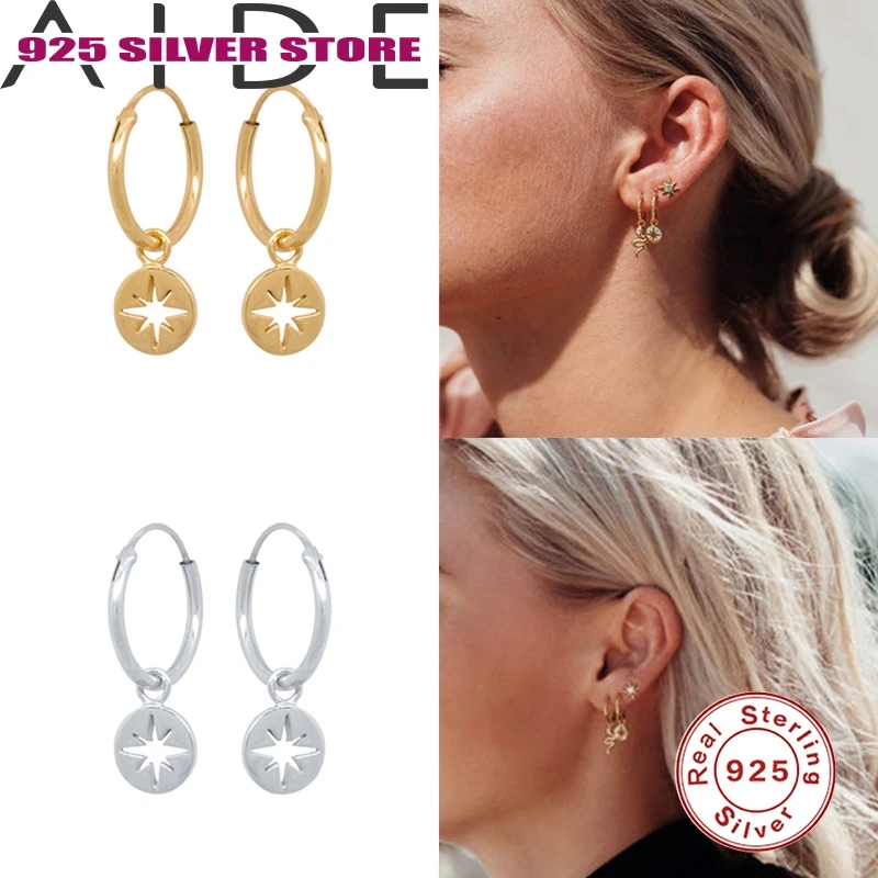 

Aide Hoop Earrings for Women Geometric Cross-border Creative Wild Personality New Products Polaris Coin Earrings Kpop Earrings