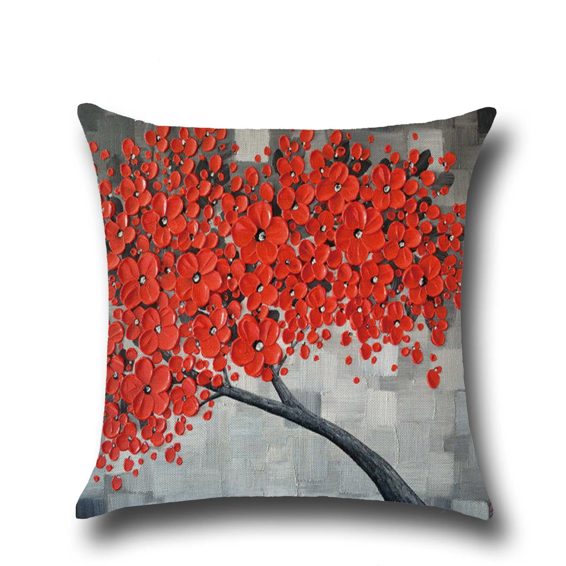 Multi Color Floral Printed Cushion Flower On The Wall Pillow Pink Red Decorative Pillowcase for Home Sofa 