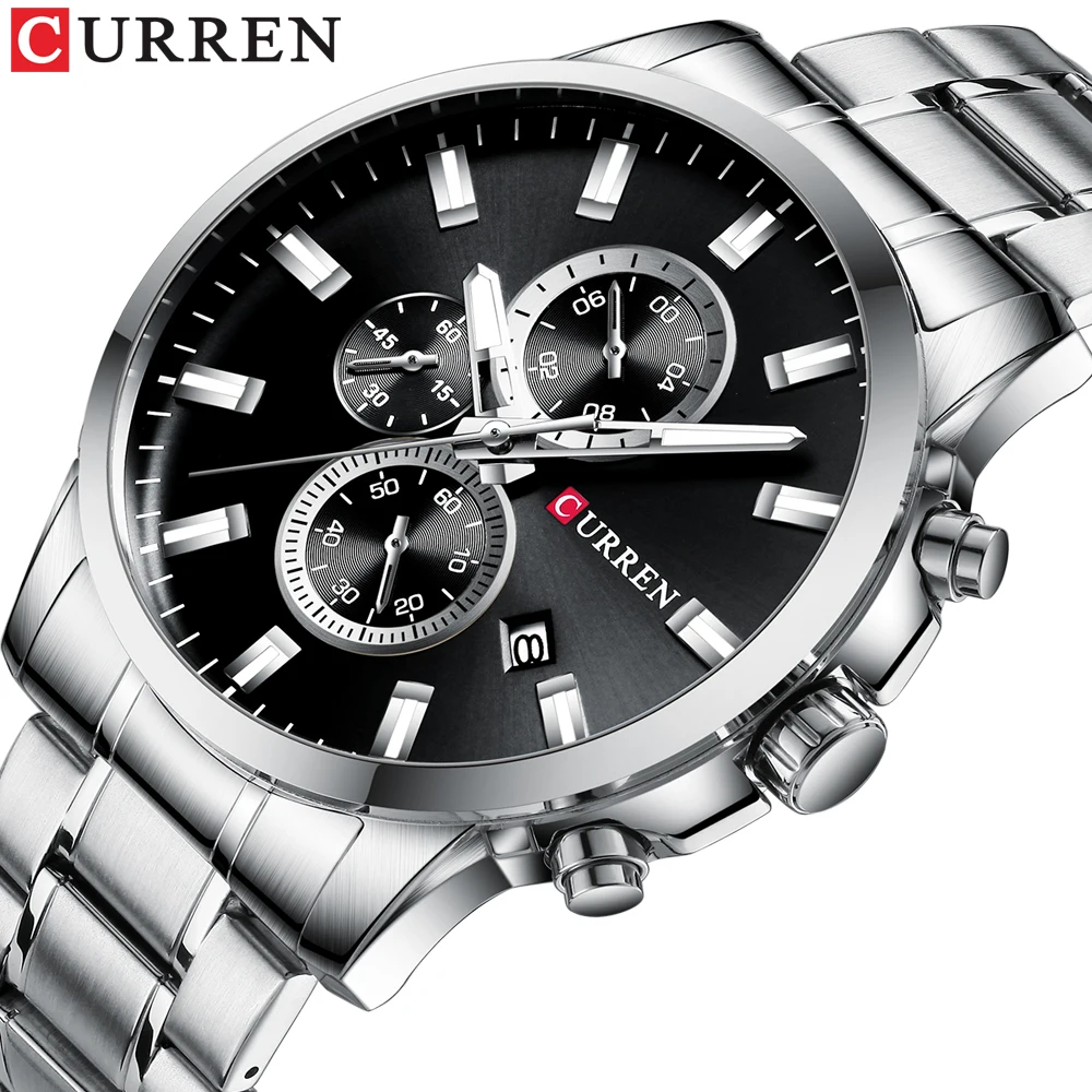 

CURREN mechanical design classic men's watch, three dials durable and beautiful watch, waterproof and durable watch