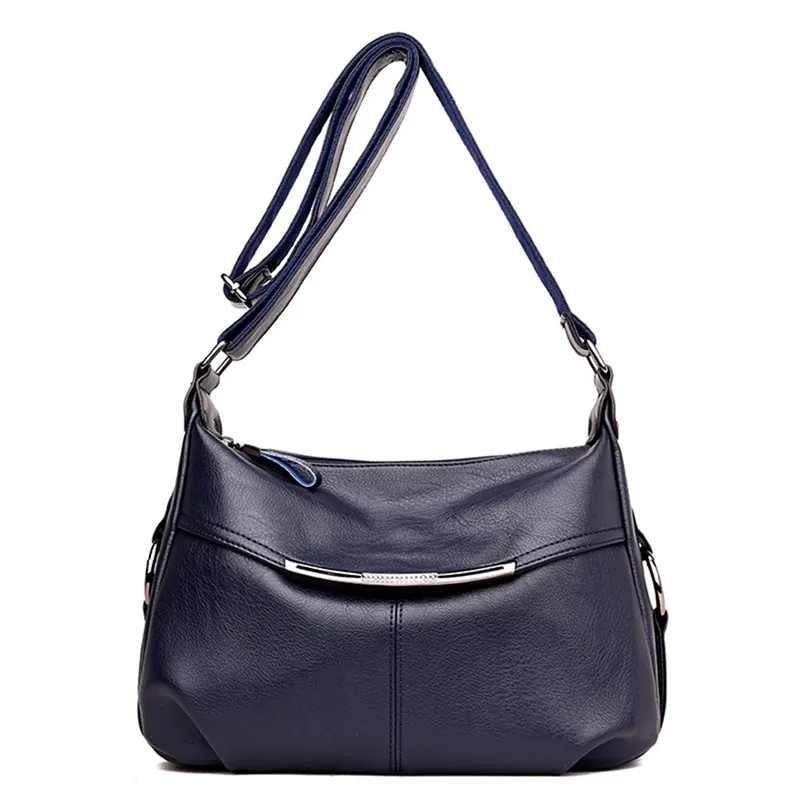 Новинка, роскошные женские сумки из мягкой кожи, дизайнерские женские сумки через плечо, женские сумки-мессенджеры для женщин - Цвет: BLUE