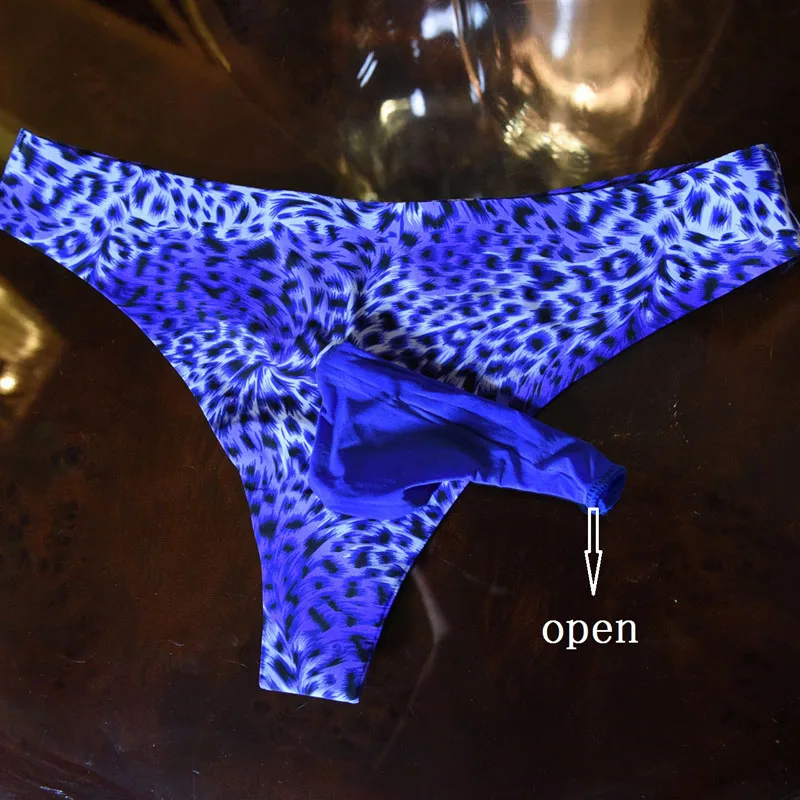 black teddy lingerie Men Sexy Seamless Underwear Leopard Animal Print Brief Breathable Crotch Pouch Low Rise Shorts Sissy Panties Gay Lingerie hanes underwear