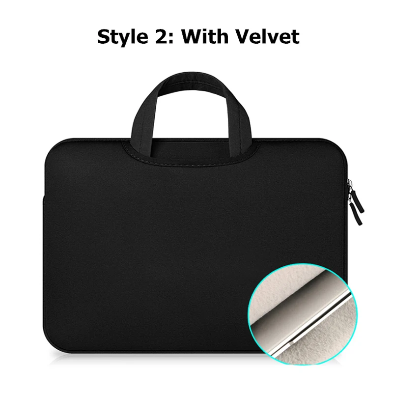 black with Velvet Сумка для ноутбука 11, 12, 13, 14, 15 дюймов, сумка для ноутбука, деловая сумка для Macbook Air 13,3 чехол, сумка для hp lenovo Dell Xiaomi 15,6 - Цвет: black with Velvet