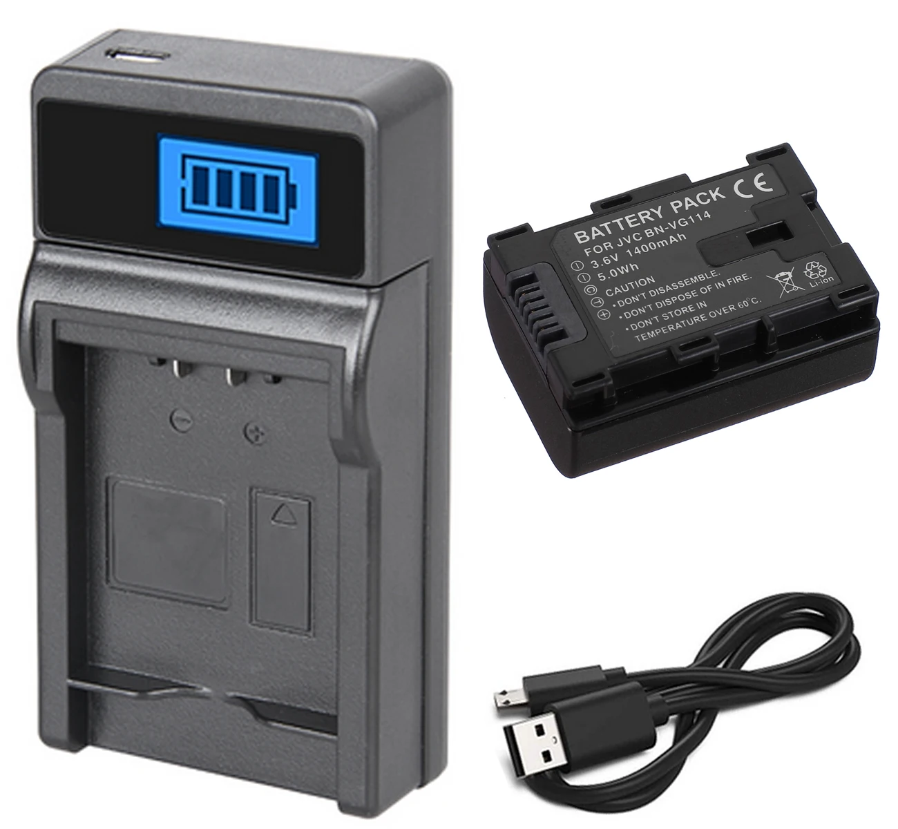 

Battery +LCD USB Charger for JVC Everio GZ-E15BE, GZ-E15RE, GZ-E15SE, GZ-EX315BE, GZ-EX315SE, GZ-EX315WE, GZ-EX510BE, GZ-EX515BE