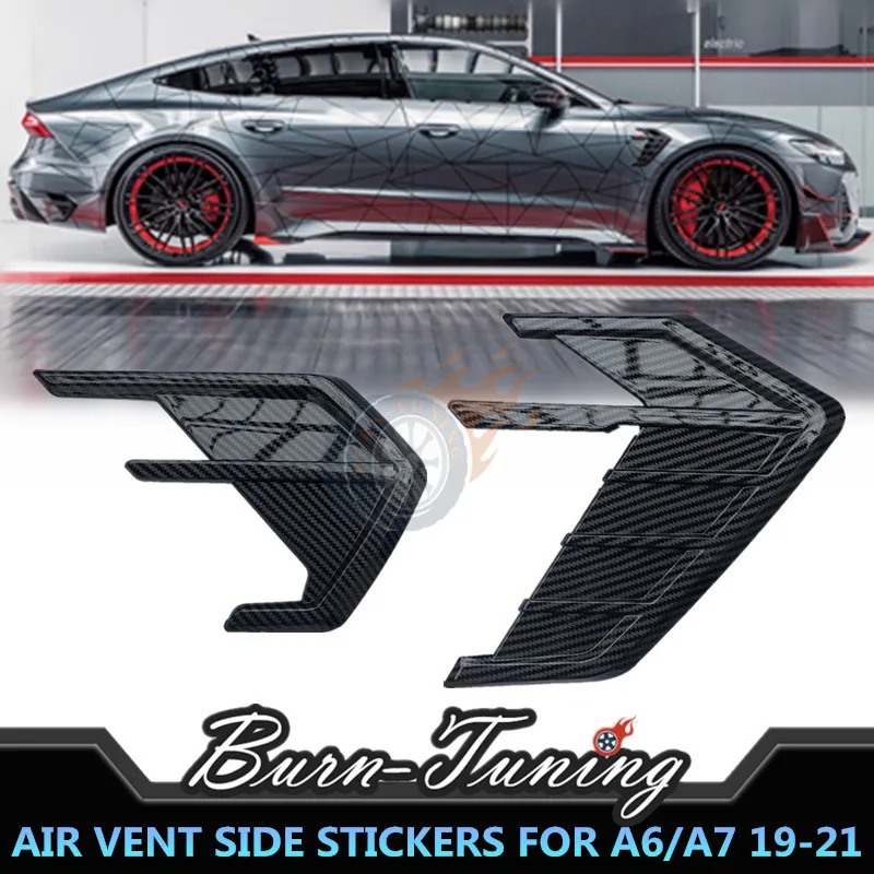 

Carbon Fiber Look Air Vent Sticker For Audi A4 A5 A6 S6 RS6 Avant Allroad A7 S7 RS7 Sportback 2019-2021 ABS Car Bodykits Trim