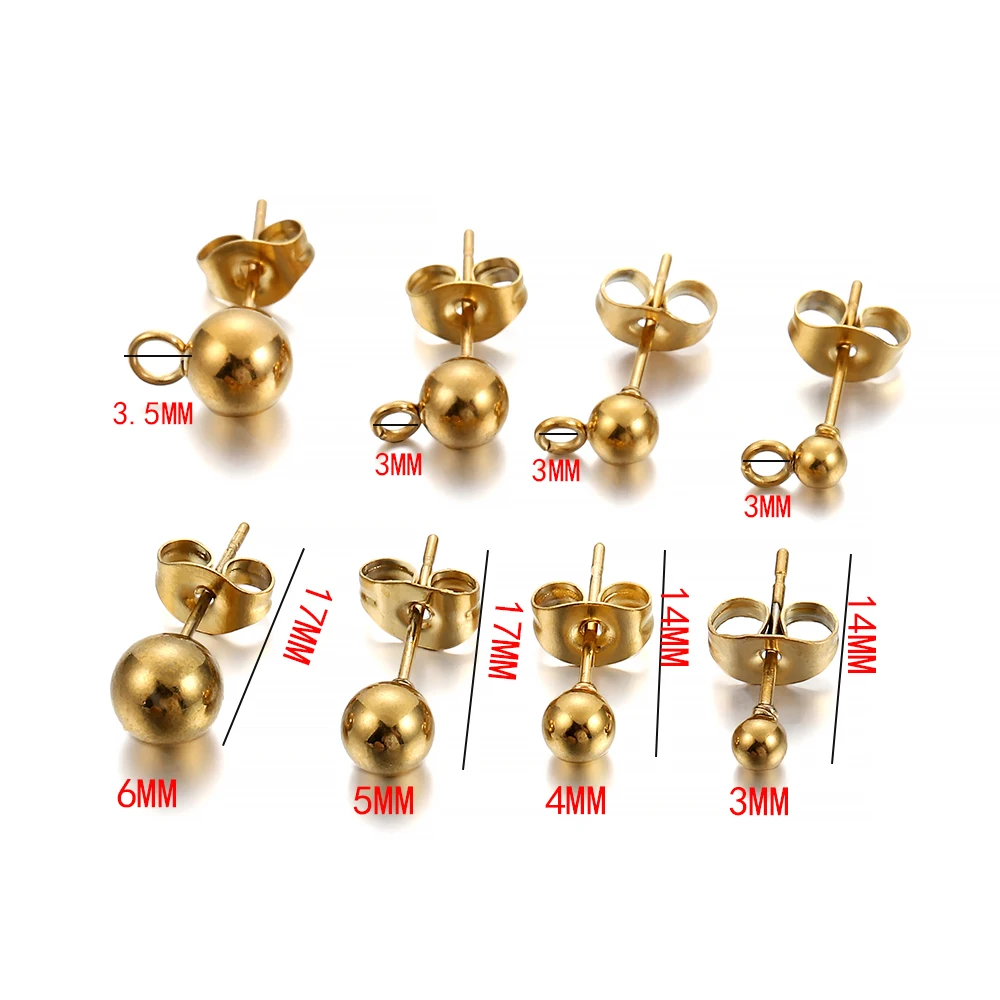 20-50pcs Gold Stainless Steel Hypoallergenic Earring Hooks Fish Earwire  Earrings Clasps Earring Wires For Jewelry