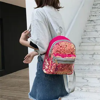 

Sequins Mini Backpack Women Fashion Mini Bag Girls Shiny School Bags