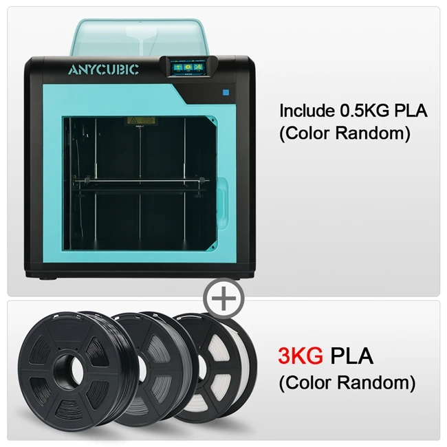 ANYCUBIC 4Max Pro 3d принтер большого размера плюс FDM Impresora 3d Diy Набор модульный дизайн принтер 3d нить 3d принтер пластик - Цвет: BK 4Max Pro add 3KG