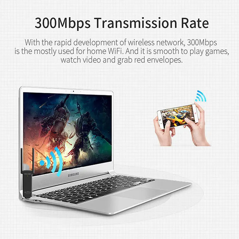 AAAE топ-Usb беспроводной Wifi ретранслятор расширитель диапазона двойная антенна 300 Мбит/с 802.11B/G/N беспроводной Wi-Fi усилитель сигнала