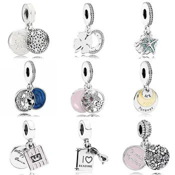 

True Yoga Hanging Lucky Day Tropical Starfish & Sea Shell Pendant Charm Fit Pandora Bracelet 925 Sterling Silver Bead Jewelry