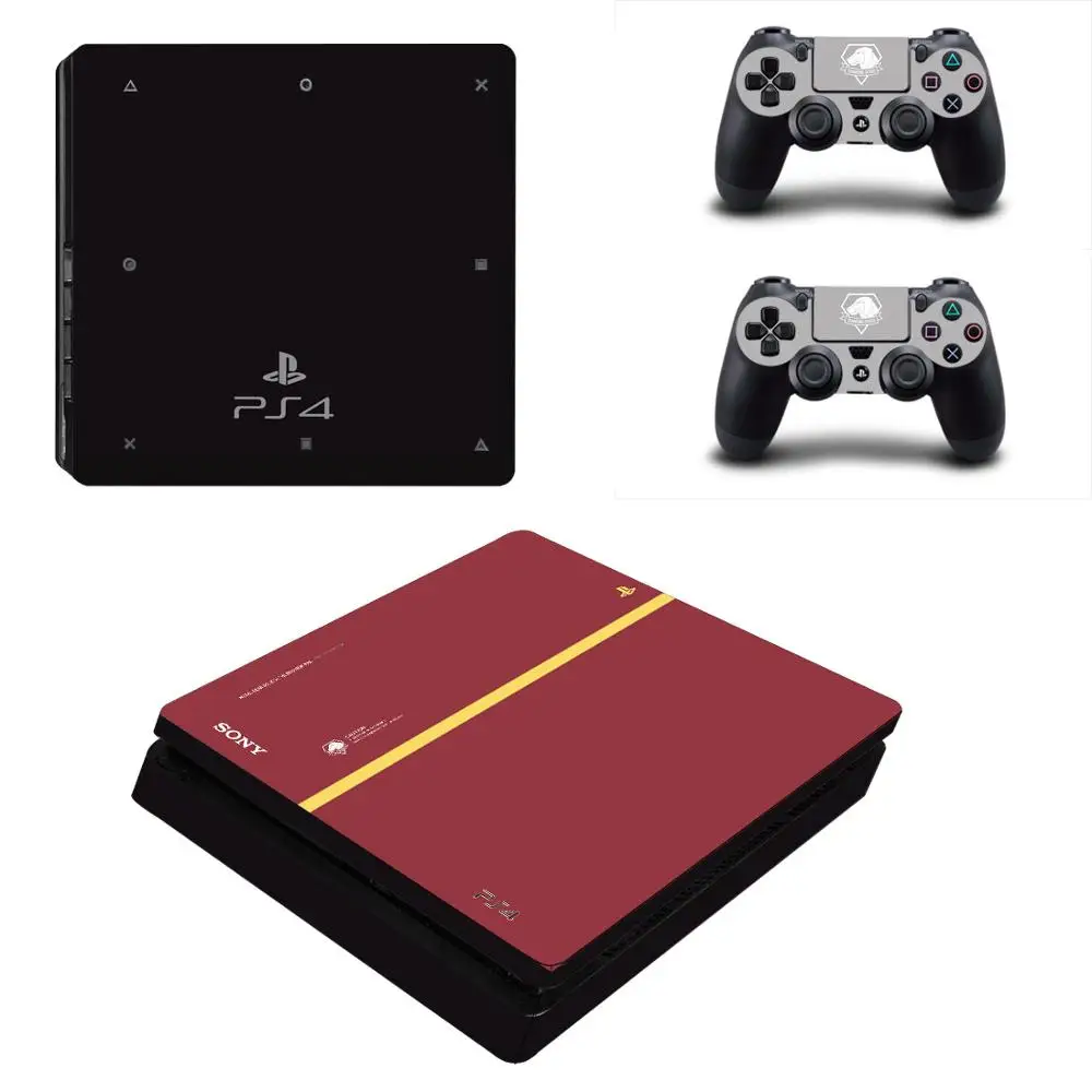 Металлическая Шестерня твердая PS4 тонкая кожа Наклейка для sony playstation 4 консоль и контроллеры наклейка PS4 тонкая Наклейка виниловая