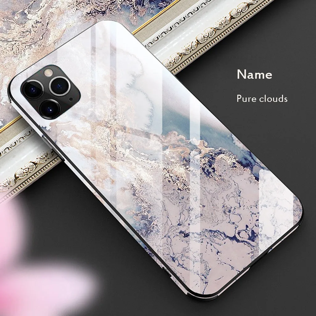 Чехол из закаленного стекла для iPhone 11, чехол для iPhone 11 Pro 11Pro Max, роскошный защитный чехол с принтом, защитный чехол из ТПУ, защитный чехол 19 ot