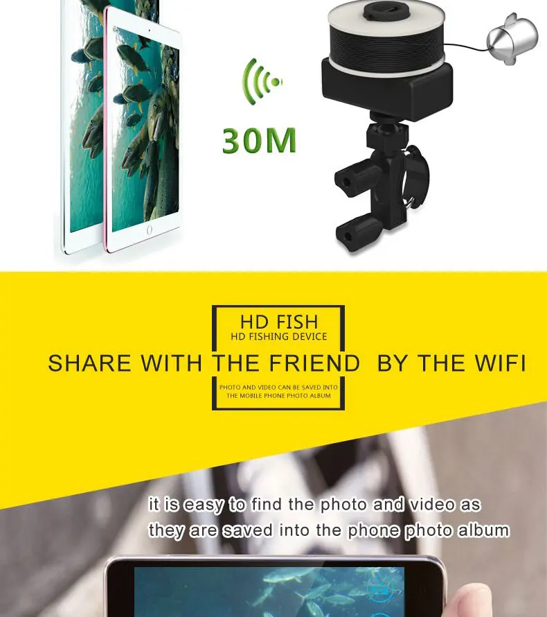 Wilgameplus X5 wifi рыболовные камеры Подводные рыбные камеры 4,5 часов HD ночной визуальный рыбопоисковый прибор поддержка iSO и Android и планшета