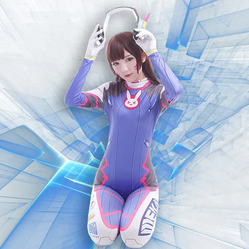 Горячие игры OW dva Комбинезоны для косплея Хэллоуин вечерние печати для женщин костюм