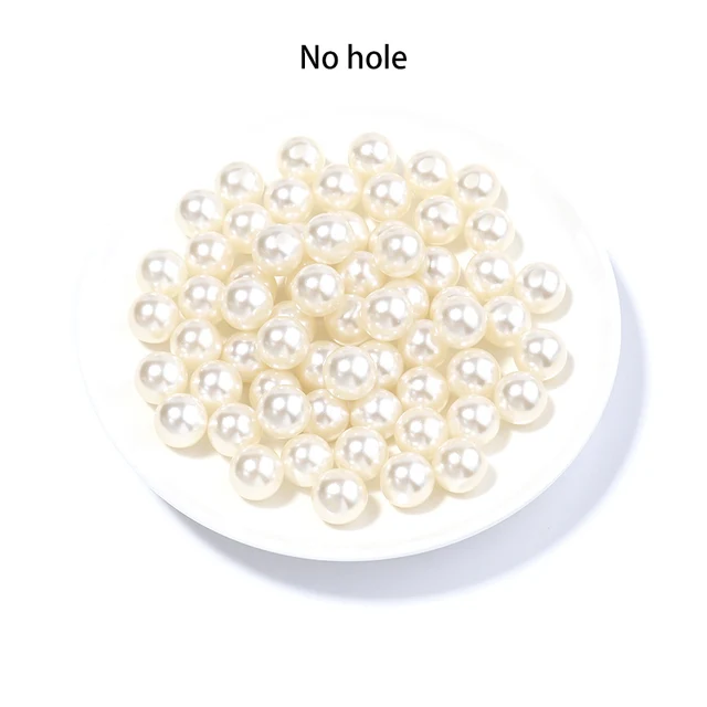 1000pcs 3-10mm Round ABS Imitation Pearl Beads Loose Beads Plastic Acrylic Spacer Bead For Jewelry Making Diy Bracelet Necklace Pearl Color No Hole