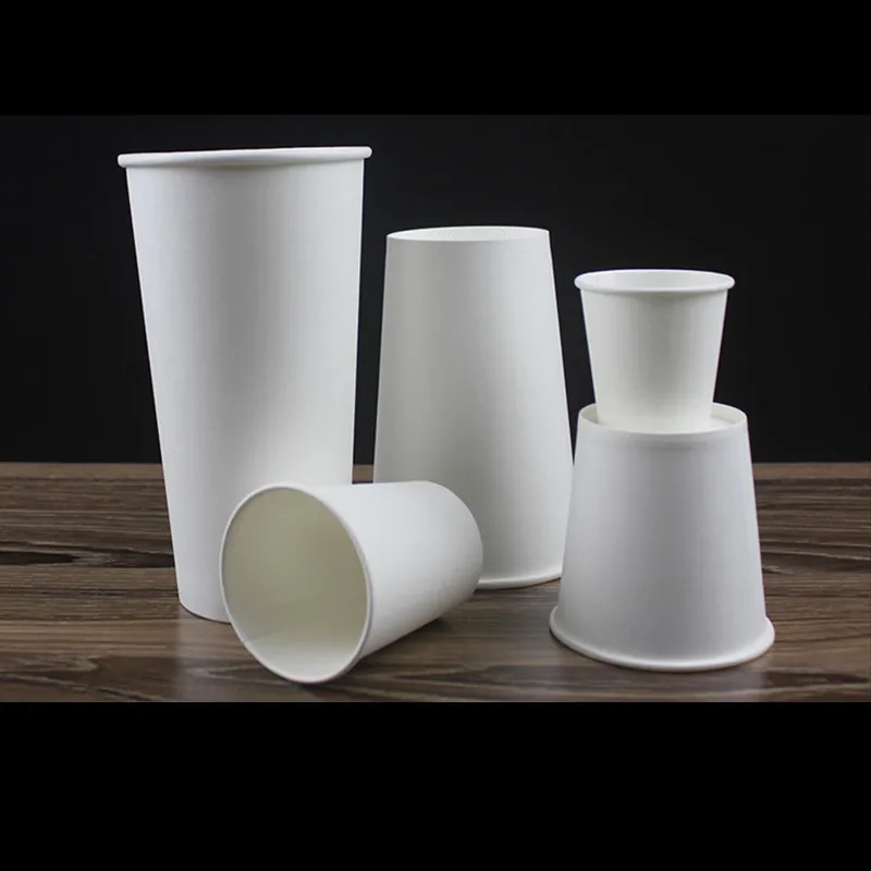 100pcs White disposable coffee cup 2oz 50ml small taste paper cups 7oz 200ml 8oz 250ml water tea juice cup household accessories