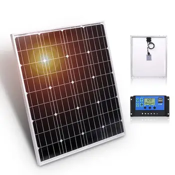 

Anaka 18V Solar panel China 80 Watt 12V Charge battery Waterproof Solar Kits Glass Sun Panel Solar System For Home Silicon Panel