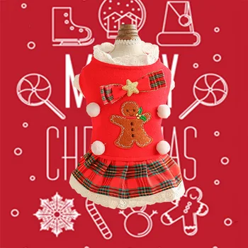 

Christmas Dog Clothes Pet Dog Dress Solid Color Christmas Coat Sweatshirt Vest Pets Cat Warm Puppy Coats Jackets FW3