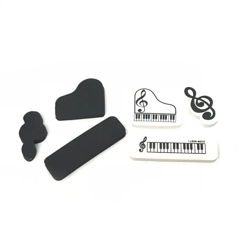 2023 New 3pcs/set Musical Piano Notes Rubber Pencil Eraser School Student Korean Stationery Correction Supplies For Kids Gifts