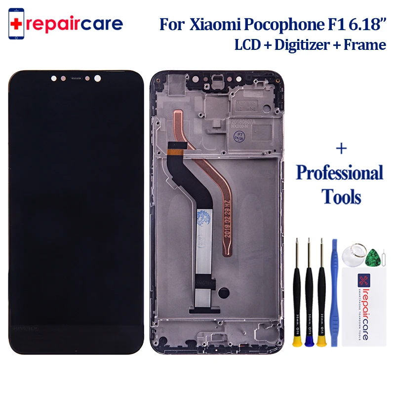 

6.18" For Xiaomi Poco F1 LCD Display Touch Screen Digitizer Assembly Replacement For Xiaomi Pocophone F1 with Frame