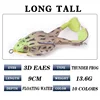 1Pcs 9cm 12.5g Frog Silicone Fishing Lure Artificial Rubber Soft Bait 3D Eyes 10 Colors With Rotating Tail Frog Soft Fish Lure ► Photo 2/6