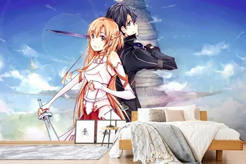 

[Self-Adhesive] 3D Sword Art Online 101 Japan Anime Wall Stickers Mural Decal Wall Murals AJ WALLPAPER Belly