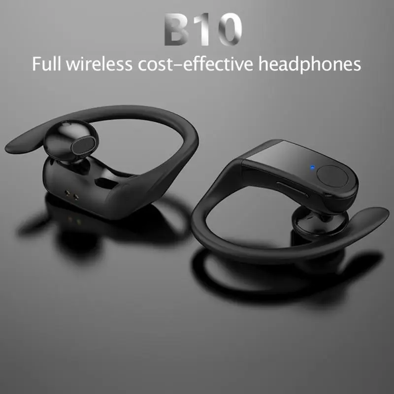 B10 полувкладыши спортивные 5,0 bluetooth-гарнитура TWS наушники светодиодный цифровой дисплей удобные наушники для ушей беспроводные наушники для зарядки