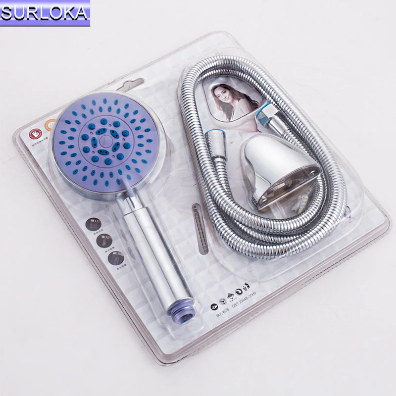 High Pressure Bathroom Accessories ABS Plastic Multifunction Handheld Rain Round Booster Spray Bath Shower Head Saving Sprinkler |