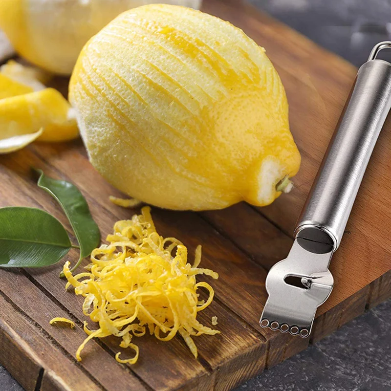 1pcs Stainless Steel Lemon Peeler Orange Fruit Citrus Zester Peeler Kitchen  Bar Craft Stainless Steel Knife Peeling Tools - AliExpress