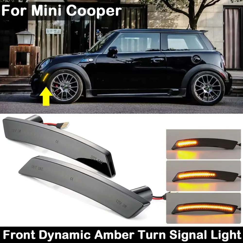2 предмета в комплекте для Mini Cooper R55 R56 R57 R58 R59 R60 R61 дымчатые линзы переднего бампера