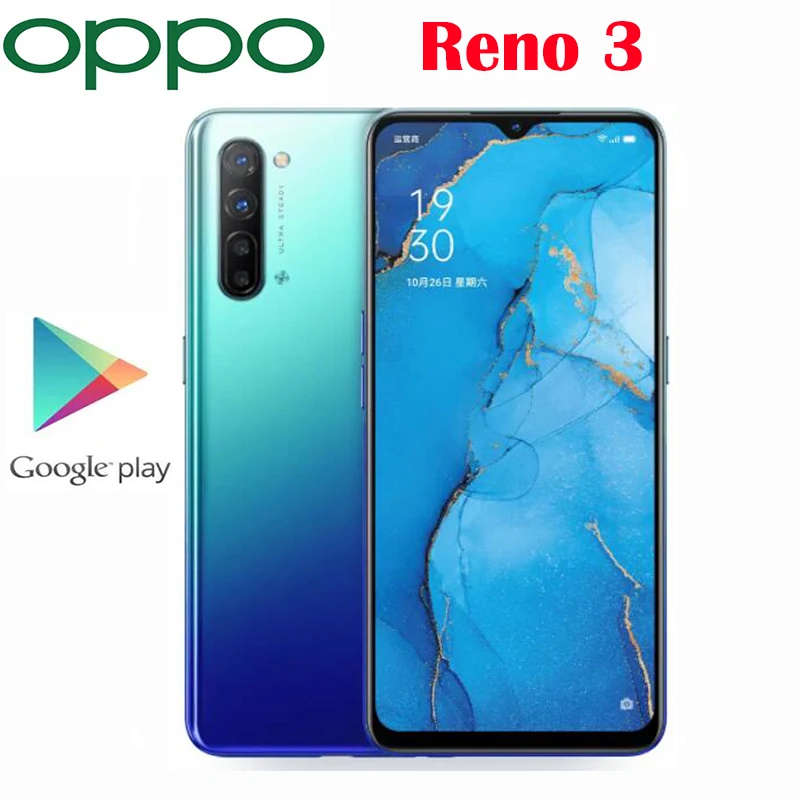 Смартфон Oppo Reno 3 Восьмиядерный процессор MTK1000L экран 6 4 дюйма 64 мп + 8 Мп 2 МП NFC