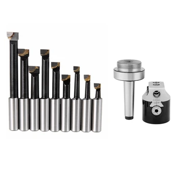 

SHGO HOT-2 Set Durable Hard Alloy Shank Boring Bar Set Carbide Tipped Bars 12Mm for 2 Inch 50Mm Boring Head for Lathe Milling Bl