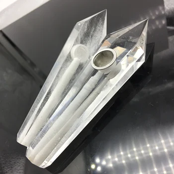 

1pcs Natural Quartz Crystal Smelting Stone Smoking Pipe to Heal Crystal Stone Tobacco Pipe