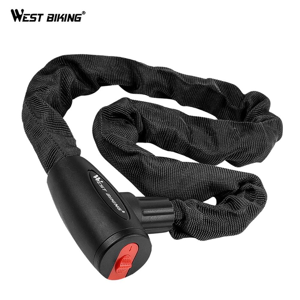 

WEST BIKING Bicycle Bike Lock Chain Alloy Anti-Theft Bike Chain Lock Strong Security Cycling Lock Bicycle Cycling Accessories