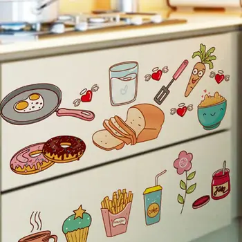 2020 New Food Pattern Wall Sticker Self Adhesive Vinyl Removable Decal Kitchen Decor Home Wall Sticker Decoration