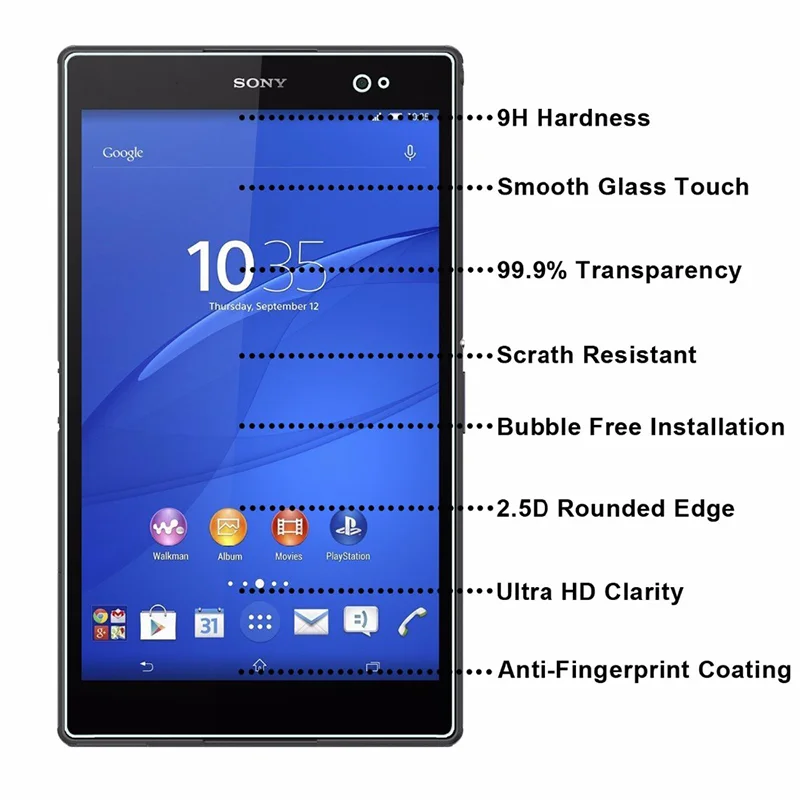 Закаленное стекло протектор экрана для sony Xperia Tablet Z20.3mm взрывозащищенный Защитный Флим для sony Xperia Z2 Tablet 10,1