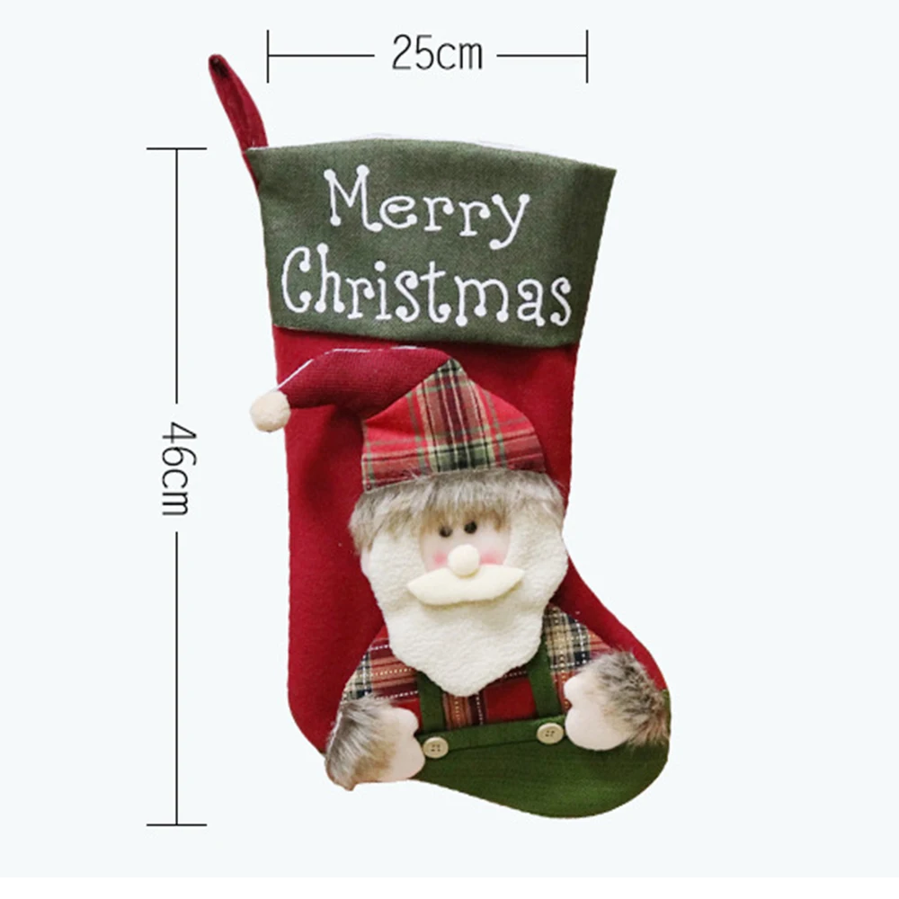 Candy Bag Cloth Fireplace Shop Party Ornaments Christmas Stocking Large New Year Home Decor Delicate Xmas Stock Hanging Market