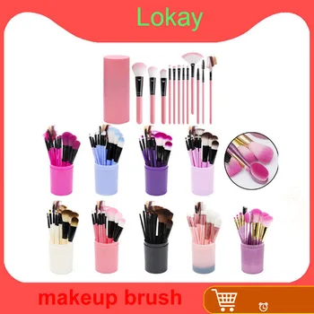 

12 Pcs Makeup Brushes Sets Foundation Eyeshadow Eyebrow Eyeliner Blending Blush Powder Concealer Contour Cosmetic Tools