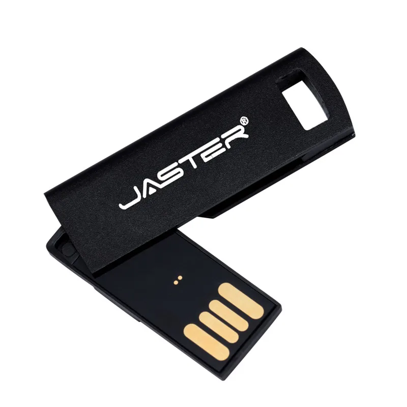 Металлический USB флеш-накопитель JASTER personalizzabile, флеш-накопитель 64 ГБ, 32 ГБ, 16 ГБ, 8 ГБ, 4 Гб, флеш-карта, флешка, usb флешка, подарки - Цвет: Black