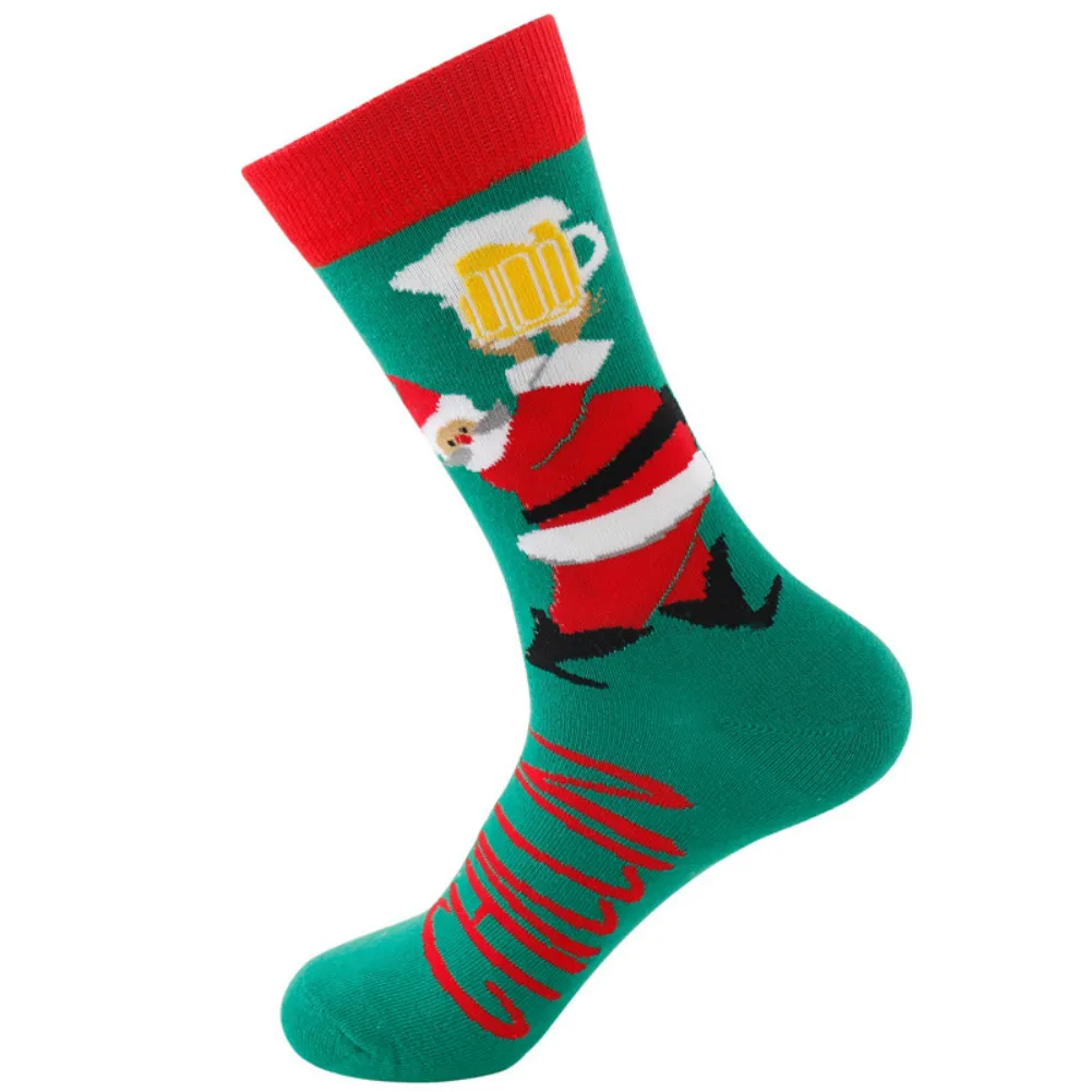 Красивые новогодние носки женщины мужчины подарок Санта Клаус Олень теплые зимние чулки смешной Великобритании - Цвет: 2