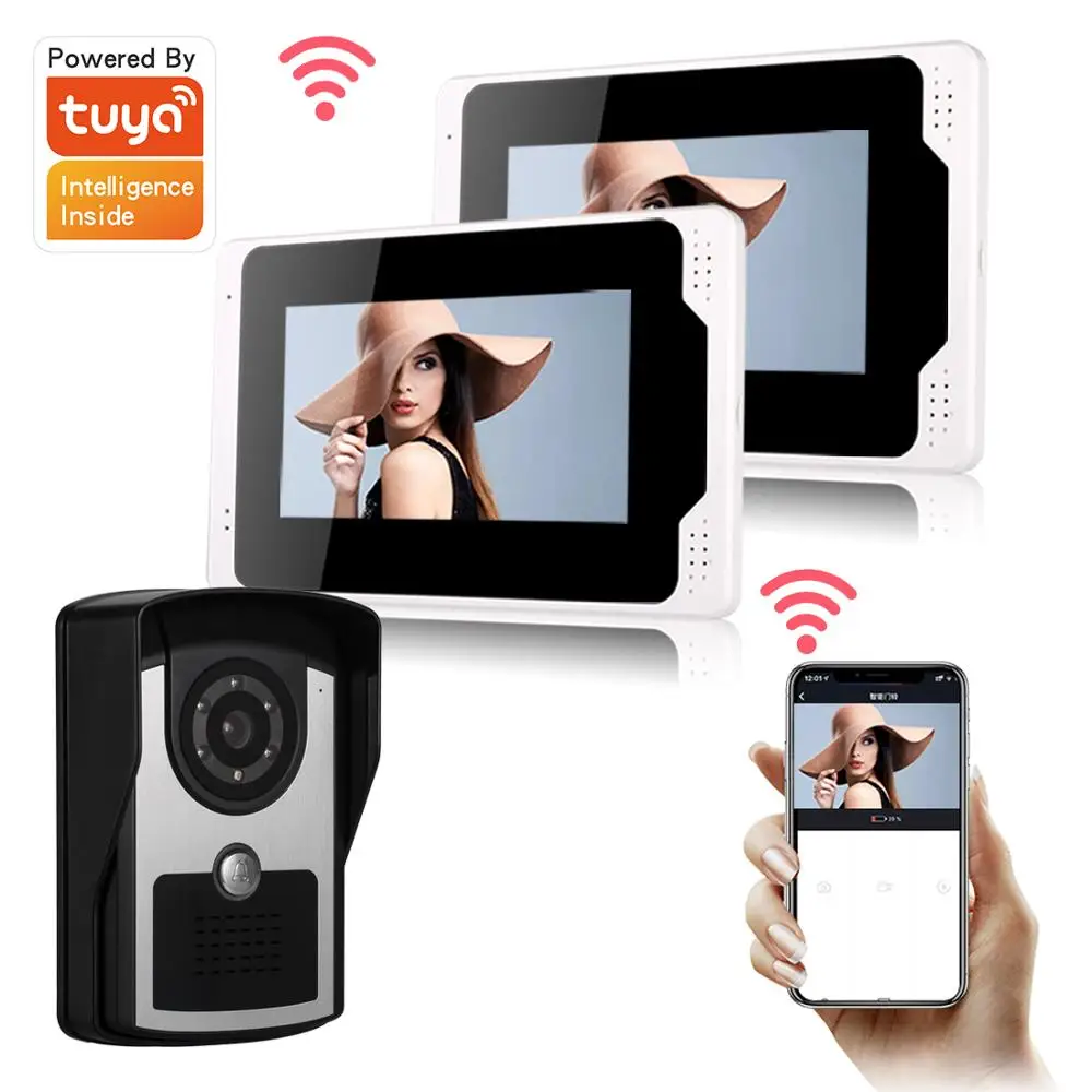 Sistema de videoportero con Control por aplicación Tuya, intercomunicador con Wifi o RJ45, cámara de detección de movimiento de 1080P