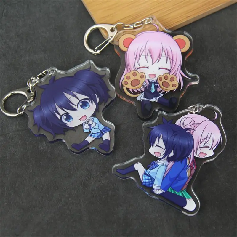 

Anime happy sugar life Matsuzaka Satou Koube Shio Cosplay Acrylic Keychain Figure Model Pendant Keyring Xmas Gift