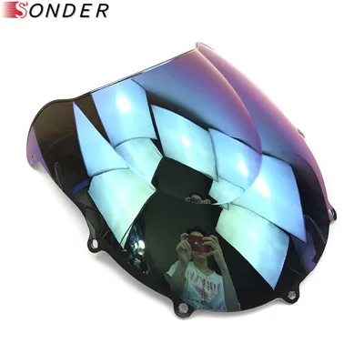 Аксессуары для лобового стекла мотоцикла для Suzuki GSXR600 GSXR750 GSX-R GSXR GSX R 600 750 96-99 1999 двойные Пузырьковые детали - Цвет: Iridium