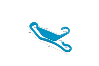 

Black plastic double hanger and hook for wardrobe socks, textile packaging accessories