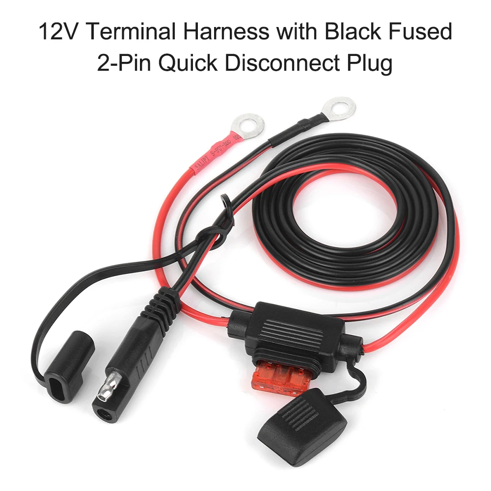 12V 10A кольцевой контактный жгут с черным слитный 2-штырь быстроразъёмного соединителя штекер 2 средства ухода за кожей стоп 16 калибров Медь