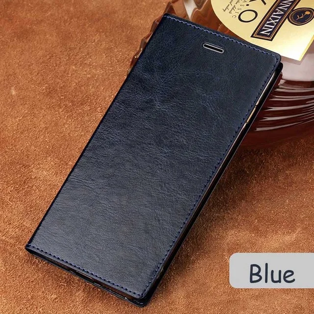 Blue Чехол С Откидывающейся Крышкой для Samsung Galaxy S6 S7 край S8 S9 S10 машинного масла из вощеной кожи с сильной присоской для Note 8 9 A5 A7 A8 J3 J5 J7 чехол - Цвет: Blue