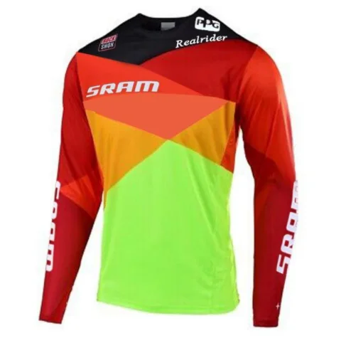 Мотоциклы Горные Джерси MTB Enduro внедорожный larga горный велосипед для sram Мотокросс Джерси BMX DH MTB T-ShirtDDD - Цвет: Зеленый