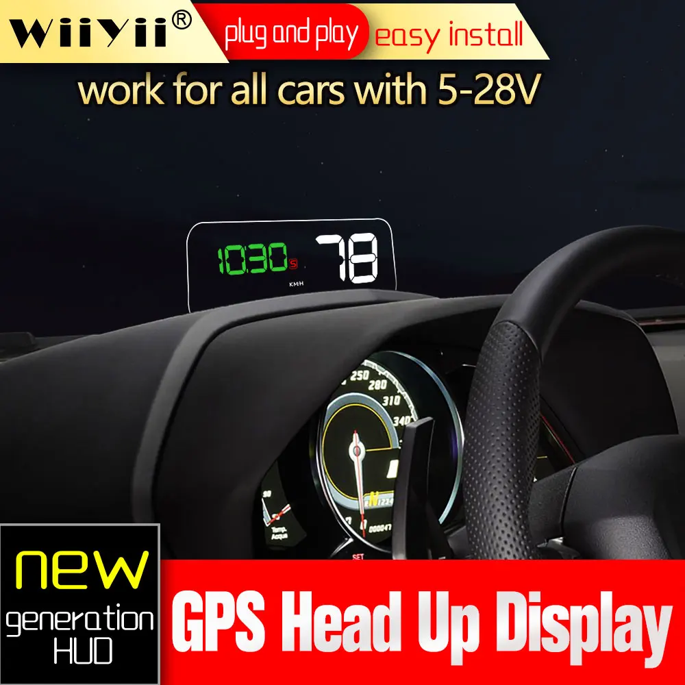 WiiYii hud T900 HUD C500 obd дисплей gps Спидометр Универсальная автомобильная система