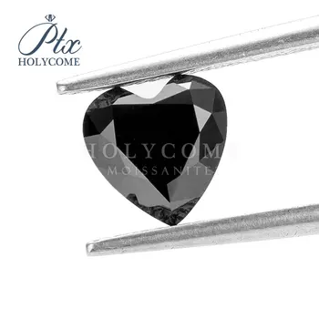 

5.5x5.5mm HotSale Black Heart EX Cut Passed Diamond Tester Loose Moissanite Supplier Gemstones Factory Crash Sale Certificate